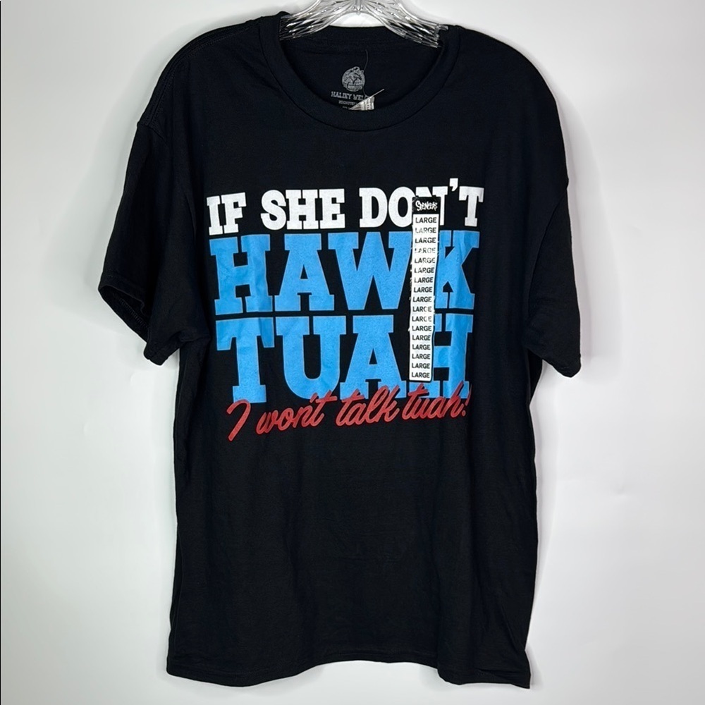 Spencer's Hawk Tuah Funny Black Tshirt NWT Large